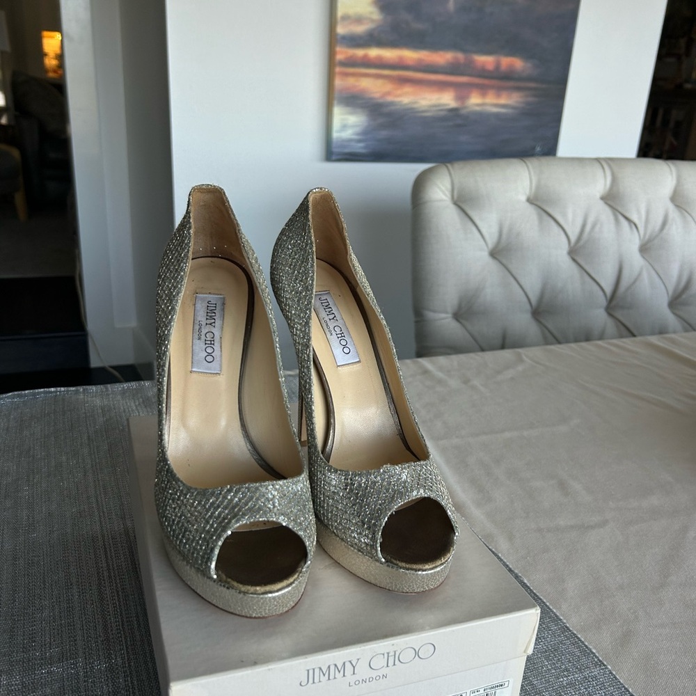 Jimmy Choo sparkly platform heels